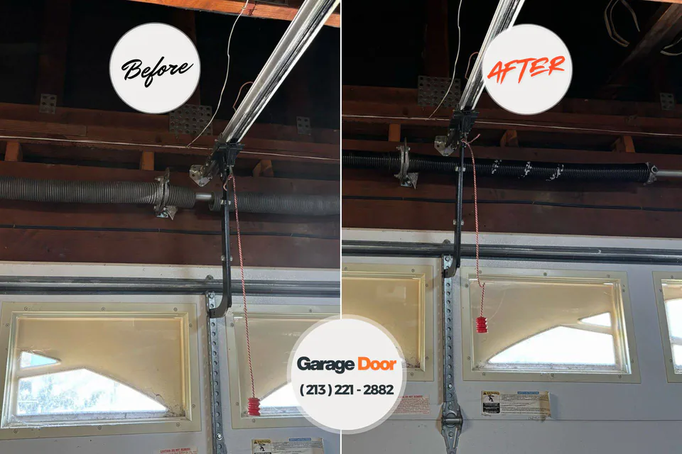 Before and after: garage door repair Ladoga, IN